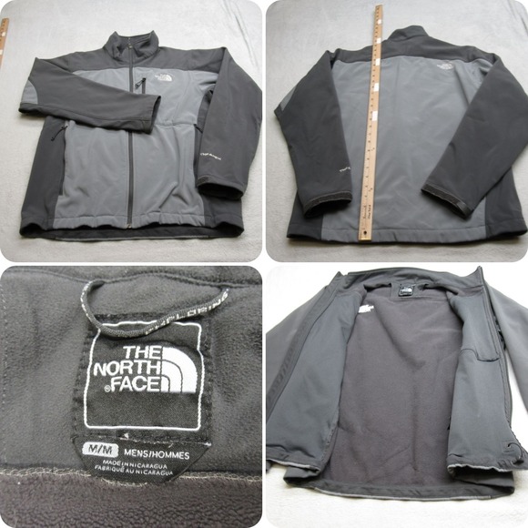 The North Face Apex Jacket Mens Medium Gray Colorblock Water Resistant Softshell - Picture 1 of 16